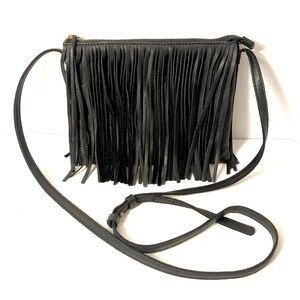 Lucky Brand Black Fringe Crossbody Bag